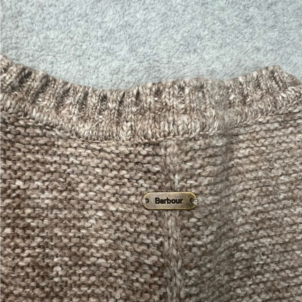 Barbour Sweater Womens 8 Brown Malvern Crew Neck Pullover Long Sleeve Knit - Picture 7 of 7